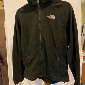 The North Face TNF Fleece Jacket Coat Black Nice Condition Womens Medium